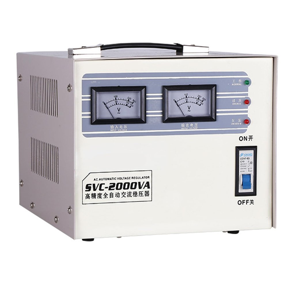 Household Voltage Stabilizer,220V Single Phase Home Use Current Stabilizer with Overvoltage Protection Power Conditioner for Unstable Household Appliances,2000VA