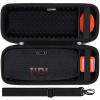 LTGEM Case for JBL Charge 4/JBL Charge 5 Speaker Carrying Case Hard Storage Travel Protective Bag Fits Charger and USB Cable (Lycra Black with Shoulder Strap) view 1