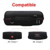 LTGEM Case for JBL Charge 4/JBL Charge 5 Speaker Carrying Case Hard Storage Travel Protective Bag Fits Charger and USB Cable (Lycra Black with Shoulder Strap) view 3
