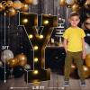 Pooqla 3 FT Marquee Light Up Letters, Black Marquee Letter Lights 3 Feet Tall, Giant LED Sign Big Mosaic Letters for Balloons Birthday Party Anniversary Wedding Decorations, Warm White Y view 4
