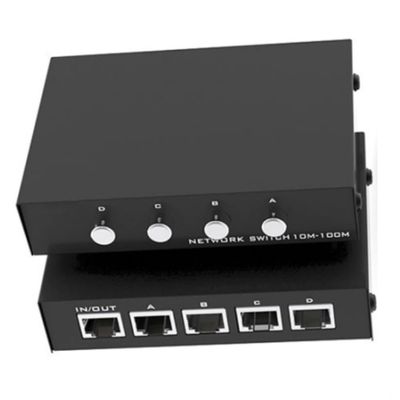 Suckoo Ethernet Cable 4 Port RJ45 Network Switch 4 in 1 Out 1 in 4 Out 100M 1000M Manual Pushbutton Gigabit Compatible Computer Host Router Switch 1 Host at a Time
