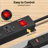 KF Matel 6 Outlet Power Strip Surge Protection 2100J,Heavy Duty Wide Space Power Strip with Flat Plug/Upgraded Switch,15A/1875W/14AWG 6FT Extension Cord in Home,Garage,Shop view 2
