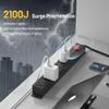 KF Matel 6 Outlet Power Strip Surge Protection 2100J,Heavy Duty Wide Space Power Strip with Flat Plug/Upgraded Switch,15A/1875W/14AWG 6FT Extension Cord in Home,Garage,Shop view 3