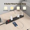KF Matel 6 Outlet Power Strip Surge Protection 2100J,Heavy Duty Wide Space Power Strip with Flat Plug/Upgraded Switch,15A/1875W/14AWG 6FT Extension Cord in Home,Garage,Shop view 4