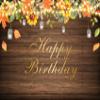 10x8ft Happy Birthday Fall Backdrop for Birthday Party Yellow Sunflower Autumn Leaf Farmhouse Retro Brown Background for Party Decoration Pictures Supplies Banner Portraits Photo Booth Shoot Props view 4