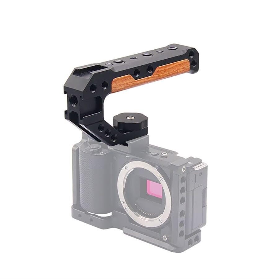 BGNing Handle Grip for Canon EOS R8 Cold Shoe Mount ARRI 3/8" 1/4" Screw Thread Top Handle Grip DSLR Camera