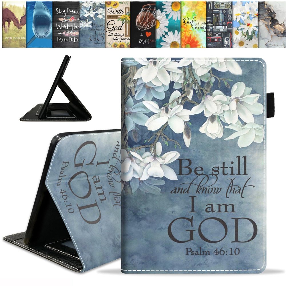 BWOOLL Case for All-New Amazon Fire Max 11 Tablet (13th Generation, 2023 Release) - Slim Lightweight PU Leather Stand Cover with Auto Wake/Sleep, Christian Quotes Bible Verse Psalm 46:10