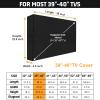 Outdoor TV Cover 39-40 Inch with Waterproof Zipper Velcro + Bottom Cover, HOMEYA 600D Heavy Duty Weatherproof TV Enclosure with Front Flap, for Outside LED LCD Flat Screen TVs-38''L x 22.5''H x 4.5"W view 2