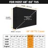 HOMEYA Outdoor TV Cover 48-50 Inch with Waterproof Zipper Velcro + Bottom Cover, 600D Heavy Duty Weatherproof TV Enclosure with Front Flap, for Outside LED LCD Flat Screen TVs-46.5''Lx27.5''Hx4.5 W view 2