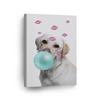 BATHROOM WALL DECOR FOR WOMEN,TEEN ROOM DECOR,WALL ART,Portrait of Labrador Retriever Dog Teal Blue Bubble Gum Canvas Wall Art Pet Dog Animal Pop Art Kids Baby Nursery Room Decor,8''x12''Framed Modern Canvas Wall Art view 1