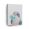 BATHROOM DECOR WALL ART,ORANGE WALL DECOR,BABY WALL ART,Portrait of Monk Parakeet Quaker Parrot Bird Teal Blue Bubble Gum Canvas Wall Art Pet Bird Animal Kids Baby Nursery Room Decor,12''x18''Framed Modern Canvas Wall Art view 1