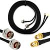 RANGEFUL 1m RP-SMA Male to N (Hex/Knurl Head) Twin Coaxial Cable  HF-240 (LMR 240 Equivalent) Dual Shotgun RPSMA Extension Lead  RP SMA Double Coax view 1