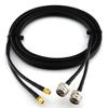 RANGEFUL 1m RP-SMA Male to N (Hex/Knurl Head) Twin Coaxial Cable  HF-240 (LMR 240 Equivalent) Dual Shotgun RPSMA Extension Lead  RP SMA Double Coax view 3