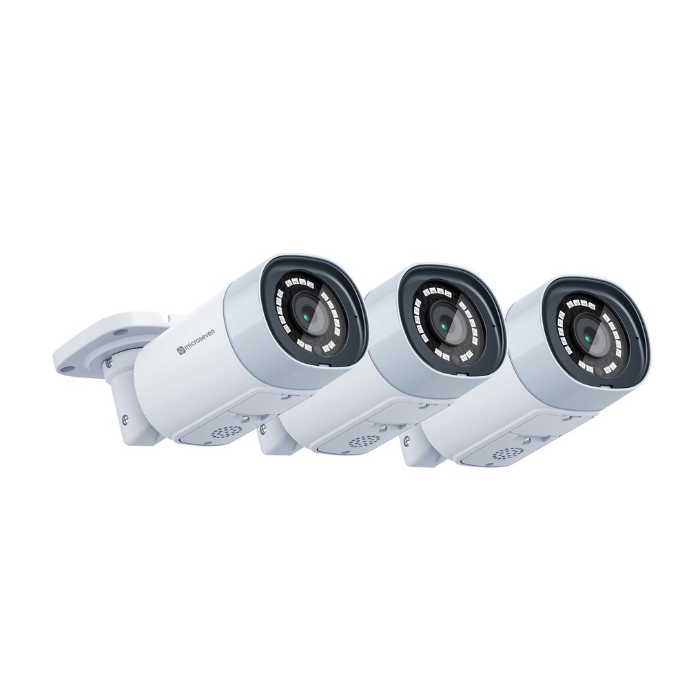 (3 Pack) Microseven M7B4K-PSAA 4K (8MP) IP POE Professional Open Source Security Camera
