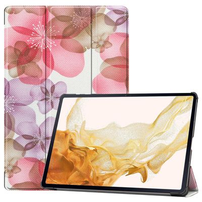 Gylint Case for Samsung Galaxy Tab S9+ 2023, Folding Folio Ultra-Thin PU Leather Stand Case Cover for Galaxy Tab S9 Plus SM-X810 / X816 / X818 Flower