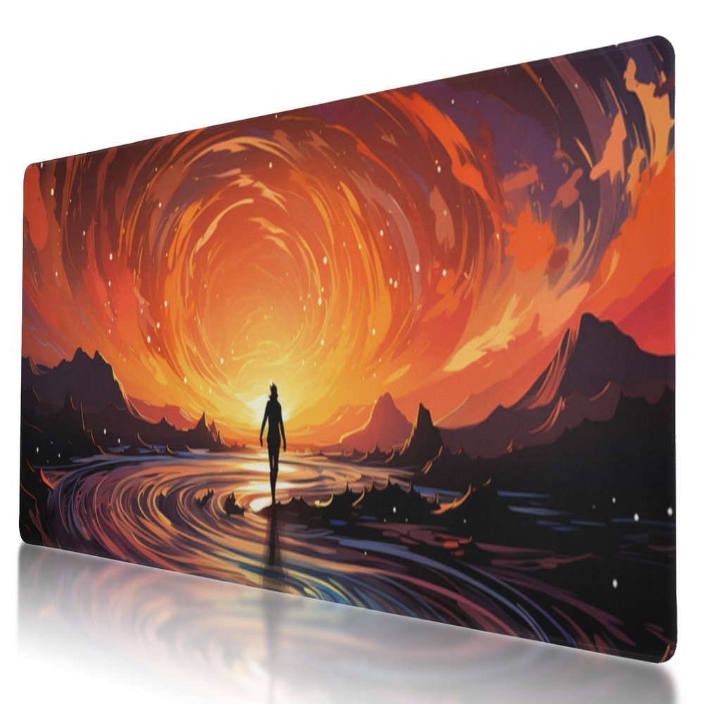 Large Gaming Figure Skater Design Mouse Pad 35.5 x 16 Inch, Non-Slip Base, Water Resistant, Ideal for Gamers, Office & Home