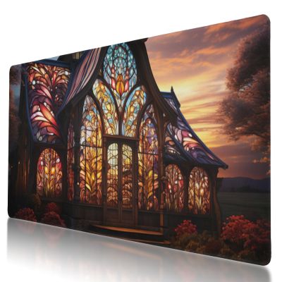 Barn Themed Large Gaming Mouse Pad 35.5 x 16 Inch, Waterproof, Stitched Edges, Perfect for Esports and Office