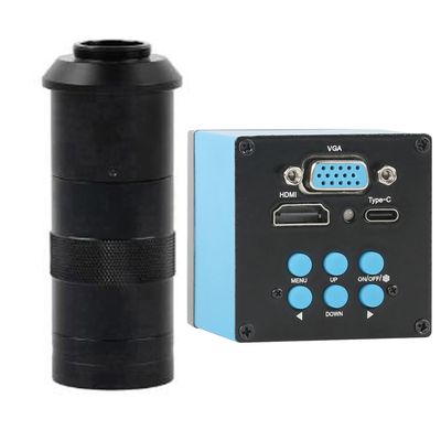 2023 1080P 2MP HDMI VGA Type-c PC Industrial Electronic Video Microscope Camera Video Recorder & 100X C-Mount Lens