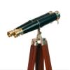 SUGRA ART 62 Inches Floor Standing Admirals Solid Brass Black Leather Binocular, Fully Functional Nautical Home Decor Binoculars for Adults with Wooden Tripod Stand view 1