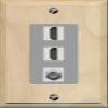 Coax 2 HDMI Wall Plate-1 Gang Wood/Gray view 1