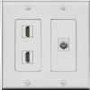 Coax 2 HDMI Wall Plate-2 Gang Gray/Gray view 1