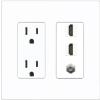 Coax 2 HDMI Wall Plate-Outlet Screwless White view 1