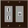 Coax 2 HDMI Wall Plate-2 Gang Brown/Gray view 1