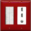 Coax 2 HDMI Wall Plate-Brush Red/White view 1