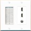 Coax 2 HDMI Wall Plate-Brush White view 1