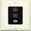 Coax 2 HDMI Wall Plate-1 Gang Light-Almond/Black view 1