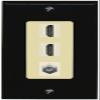 Coax 2 HDMI Wall Plate-1 Gang Black/Ivory view 1