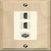Coax 2 HDMI Wall Plate-1 Gang Wood/Light-Almond view 1