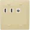 Coax 2 HDMI Wall Plate-Flat 2 Gang Ivory/Ivory view 1