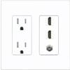 Coax 2 HDMI Wall Plate-Tamper-Res Screwless White view 1