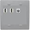 Coax 2 HDMI Wall Plate-Flat 2 Gang Gray/Gray view 1