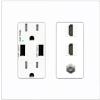 Coax 2 HDMI Wall Plate-USB Charger Screwless White view 1