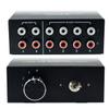 Bi-Directional No External Power No Noise 4 Way 2 in 4 Out or 4 in 2 Out Audio Sound selector RCA Female Stereo 4 Channel Splitter switcher Box Switching view 1