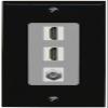 Coax 2 HDMI Wall Plate-1 Gang Black/Gray view 1