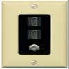 Coax 2 HDMI Wall Plate-1 Gang Ivory/Black view 1