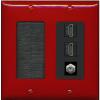 Coax 2 HDMI Wall Plate-Brush Red/Black view 1