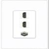 Coax 2 HDMI Wall Plate-1 Gang Screwless White view 1