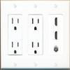 Coax 2 HDMI Wall Plate-2 Outlet White view 1