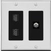 Coax 2 HDMI Wall Plate-2 Gang Gray/Black view 1