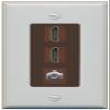 Coax 2 HDMI Wall Plate-1 Gang Gray/Brown view 1