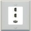 Coax 2 HDMI Wall Plate-1 Gang Gray/White view 1
