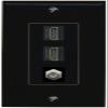 Coax 2 HDMI Wall Plate-1 Gang Black/Black view 1
