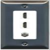 Coax 2 HDMI Wall Plate-1 Gang Stainless/White view 1