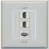 Coax 2 HDMI Wall Plate-1 Gang Gray/Gray view 1