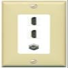 Coax 2 HDMI Wall Plate-1 Gang Ivory/White view 1