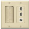 Coax 2 HDMI Wall Plate-Brush Ivory/Ivory view 1
